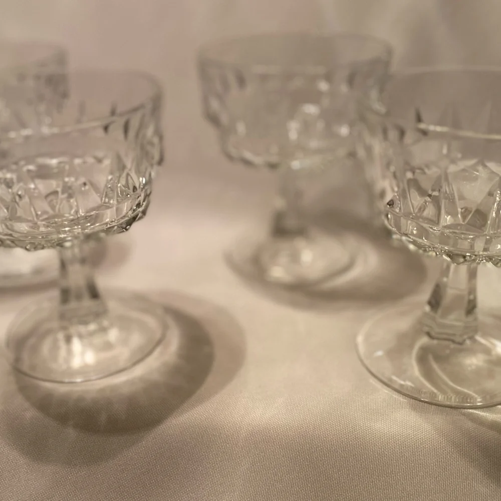 Arcoroc Prestige de France Artic Champagne Sherbet Crystal Glasses